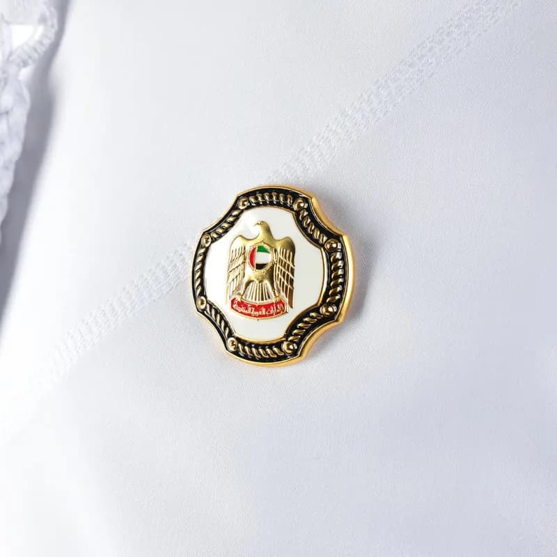 UAE State Emblem Pin — Black & Gold Frame
